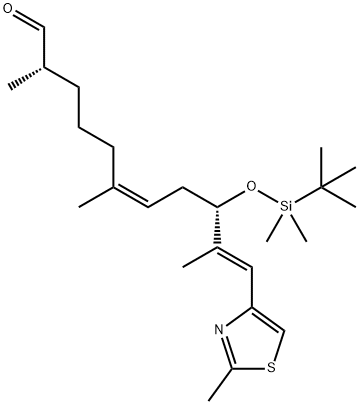 6,10-Undecadienal, 9-[[(1,1-dimethylethyl)dimethylsilyl]oxy]-2,6,10-trimethyl-11-(2-methyl-4-thiazolyl)-, (2S,6Z,9S,10E)- 구조식 이미지