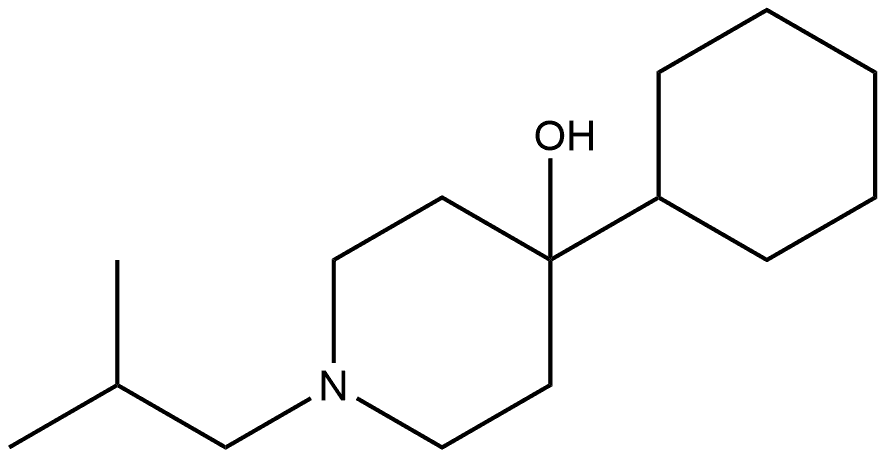 4-Cyclohexyl-1-(2-methylpropyl)-4-piperidinol Structure