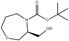 1,4-Oxazepine-4(5H)-carboxylic acid, tetrahydro-3-(hydroxymethyl)-, 1,1-dimethylethyl ester, (3S)- Structure