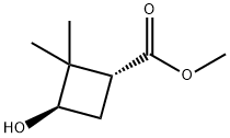 Cyclobutanecarboxylic acid, 3-hydroxy-2,2-dimethyl-, methyl ester, (1R,3R)- Structure