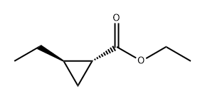 Cyclopropanecarboxylic acid, 2-ethyl-, ethyl ester, (1R,2R)- Structure