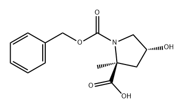 1,2-Pyrrolidinedicarboxylic acid, 4-hydroxy-2-methyl-, 1-(phenylmethyl) ester, (2S,4R)- 구조식 이미지