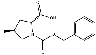 1,2-Pyrrolidinedicarboxylic acid, 4-fluoro-, 1-(phenylmethyl) ester, (2R,4S)- 구조식 이미지