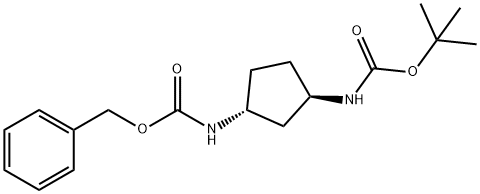 benzyl tert-butyl ((1S,3S)-cyclopentane-1,3-diyl)dicarbamate Structure