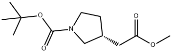 3-Pyrrolidineacetic acid, 1-[(1,1-dimethylethoxy)carbonyl]-, methyl ester, (3R)- Structure