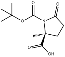 1,2-Pyrrolidinedicarboxylic acid, 2-methyl-5-oxo-, 1-(1,1-dimethylethyl) ester, (2S)- Structure