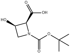 1,2-Azetidinedicarboxylic acid, 3-hydroxy-, 1-(1,1-dimethylethyl) ester, (2S,3R)- Structure