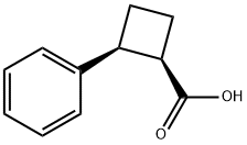 Cyclobutanecarboxylic acid, 2-phenyl-, (1R,2S)- Structure