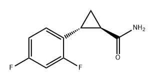 Cyclopropanecarboxamide, 2-(2,4-difluorophenyl)-, (1R,2R)- Structure