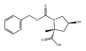 1,2-Pyrrolidinedicarboxylic acid, 4-hydroxy-2-methyl-, 1-(phenylmethyl) ester, (2R,4S)- Structure