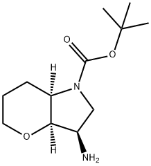 Pyrano[3,2-b]pyrrole-1(2H)-carboxylic acid, 3-aminohexahydro-, 1,1-dimethylethyl ester, (3R,3aR,7aR)- Structure