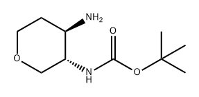 Carbamic acid, N-[(3S,4R)-4-aminotetrahydro-2H-pyran-3-yl]-, 1,1-dimethylethyl ester Structure