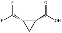 Cyclopropanecarboxylic acid, 2-(difluoromethyl)-, (1R,2S)- Structure