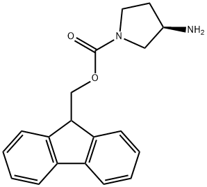 1-Pyrrolidinecarboxylic acid, 3-amino-, 9H-fluoren-9-ylmethyl ester, (3R)- Structure