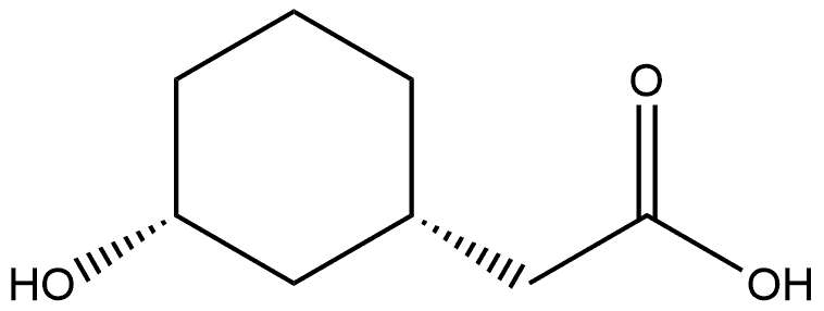 (1S,3R)-3-Hydroxycyclohexaneacetic acid Structure