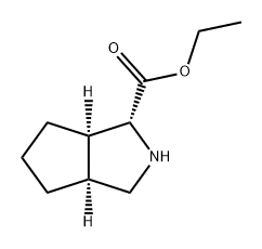 Cyclopenta[c]pyrrole-1-carboxylic acid, octahydro-, ethyl ester, (1R,3aS,6aR)- Structure