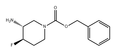 1-Piperidinecarboxylic acid, 3-amino-4-fluoro-, phenylmethyl ester, (3R,4R)- Structure