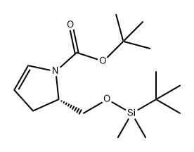 1H-Pyrrole-1-carboxylic acid, 2-[[[(1,1-dimethylethyl)dimethylsilyl]oxy]methyl]-2,3-dihydro-, 1,1-dimethylethyl ester, (2S)- Structure