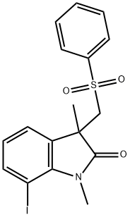 7-Iodo-1,3-dimethyl-3-((phenylsulfonyl)methyl)indolin-2-one Structure