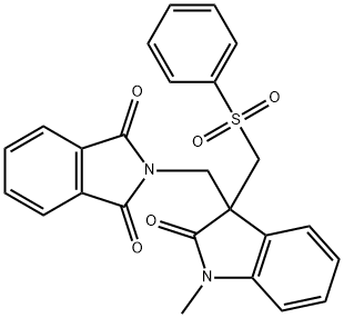 2-((1-Methyl-2-oxo-3-((phenylsulfonyl)methyl)indolin Structure