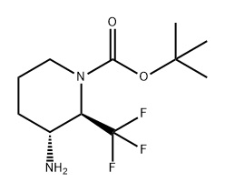 1-Piperidinecarboxylic acid, 3-amino-2-(trifluoromethyl)-, 1,1-dimethylethyl ester, (2R,3R)- Structure