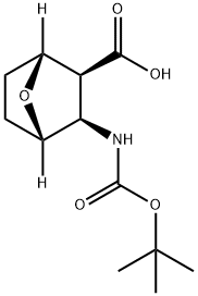 7-Oxabicyclo[2.2.1]heptane-2-carboxylic acid, 3-[[(1,1-dimethylethoxy)carbonyl]amino]-, (1R,2S,3R,4S)- Structure