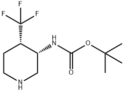 Carbamic acid, N-[(3S,4S)-4-(trifluoromethyl)-3-piperidinyl]-, 1,1-dimethylethyl ester Structure