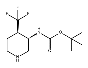 Carbamic acid, N-[(3S,4R)-4-(trifluoromethyl)-3-piperidinyl]-, 1,1-dimethylethyl ester Structure