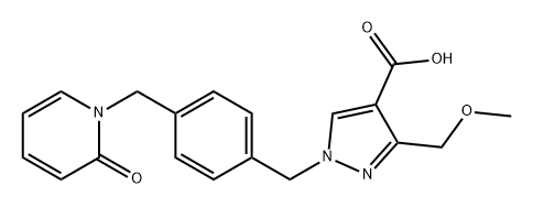 1H-Pyrazole-4-carboxylic acid, 3-(methoxymethyl)-1-[[4-[(2-oxo-1(2H)-pyridinyl)methyl]phenyl]methyl]- Structure