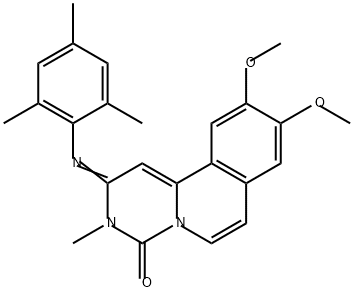 4H-Pyrimido[6,1-a]isoquinolin-4-one, 2,3-dihydro-9,10-dimethoxy-3-methyl-2-[(2,4,6-trimethylphenyl)imino]- 구조식 이미지