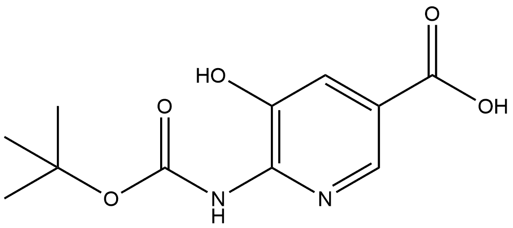 6-((tert-Butoxycarbonyl)amino)-5-hydroxynicotinic acid 구조식 이미지