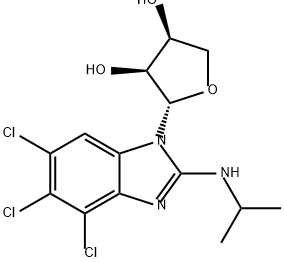 3,4-Furandiol, tetrahydro-2-[4,5,6-trichloro-2-[(1-methylethyl)amino]-1H-benzimidazol-1-yl]-, (2S,3S,4S)- Structure