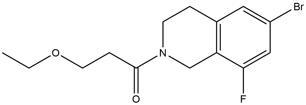 1-(6-Bromo-8-fluoro-3,4-dihydro-2(1H)-isoquinolinyl)-3-ethoxy-1-propanone Structure