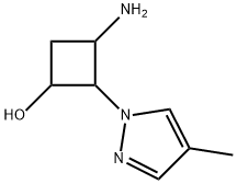 3-Amino-2-(4-methylpyrazol-1-yl)cyclobutan-1-ol 구조식 이미지