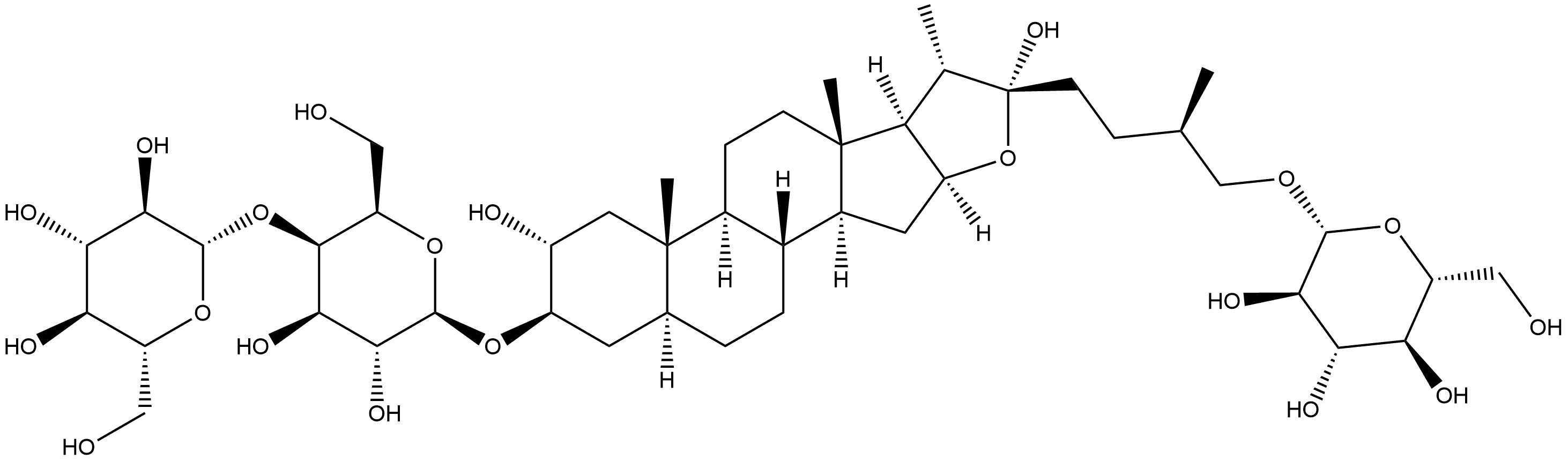 β-D-Galactopyranoside, (2α,3β,5α,22α,25R)-26-(β-D-glucopyranosyloxy)-2,22-dihydroxyfurostan-3-yl 4-O-β-D-glucopyranosyl- Structure