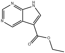 Ethyl 7H-pyrrolo[2,3-d]pyrimidine-5-carboxylate 구조식 이미지