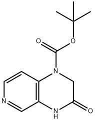 Pyrido[3,4-b]pyrazine-1(2H)-carboxylic acid, 3,4-dihydro-3-oxo-, 1,1-dimethylethyl ester 구조식 이미지