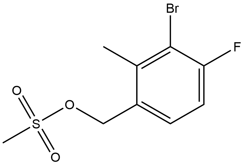 Benzenemethanol, 3-bromo-4-fluoro-2-methyl-, 1-methanesulfonate Structure