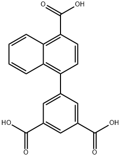 1,3-Benzenedicarboxylic acid, 5-(4-carboxy-1-naphthalenyl)- Structure