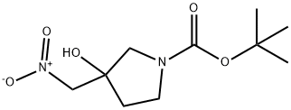 1-Pyrrolidinecarboxylic acid, 3-hydroxy-3-(nitromethyl)-, 1,1-dimethylethyl ester Structure