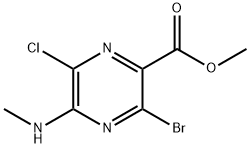 Methyl 3-bromo-6-chloro-5-(methylamino)-2-pyrazinecarboxylate 구조식 이미지