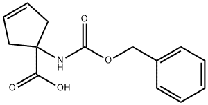 3-Cyclopentene-1-carboxylic acid, 1-[[(phenylmethoxy)carbonyl]amino]- Structure