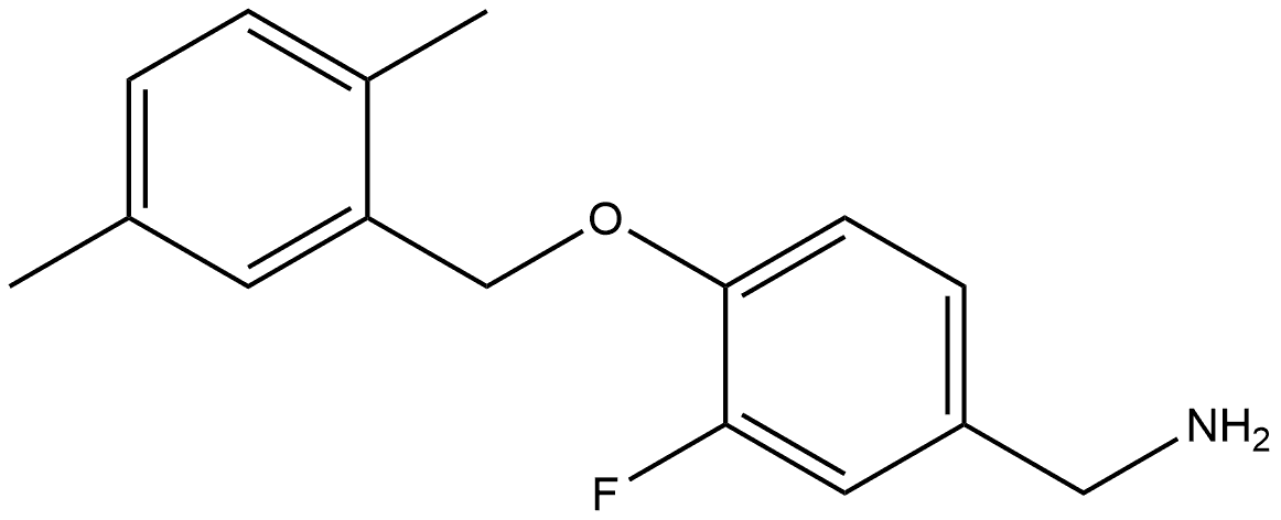 4-[(2,5-Dimethylphenyl)methoxy]-3-fluorobenzenemethanamine Structure