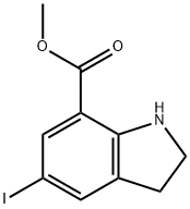 1H-Indole-7-carboxylic acid, 2,3-dihydro-5-iodo-, methyl ester Structure