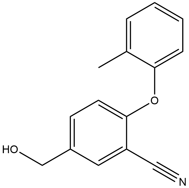 5-(Hydroxymethyl)-2-(2-methylphenoxy)benzonitrile Structure