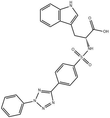 D-Tryptophan, N-[[4-(2-phenyl-2H-tetrazol-5-yl)phenyl]sulfonyl]- Structure