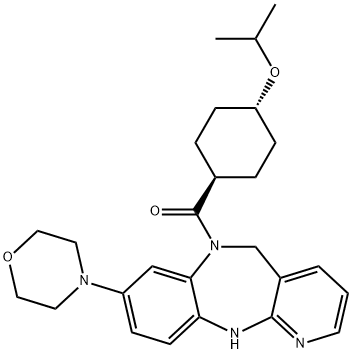 Methanone, [5,11-dihydro-8-(4-morpholinyl)-6H-pyrido[2,3-b][1,5]benzodiazepin-6-yl][trans-4-(1-methylethoxy)cyclohexyl]- Structure