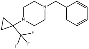 Piperazine, 1-(phenylmethyl)-4-[1-(trifluoromethyl)cyclopropyl]- 구조식 이미지