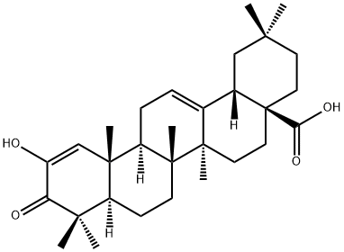 Oleana-1,12-dien-28-oic acid, 2-hydroxy-3-oxo- Structure