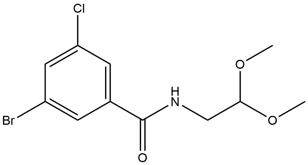 3-Bromo-5-chloro-N-(2,2-dimethoxyethyl)benzamide Structure